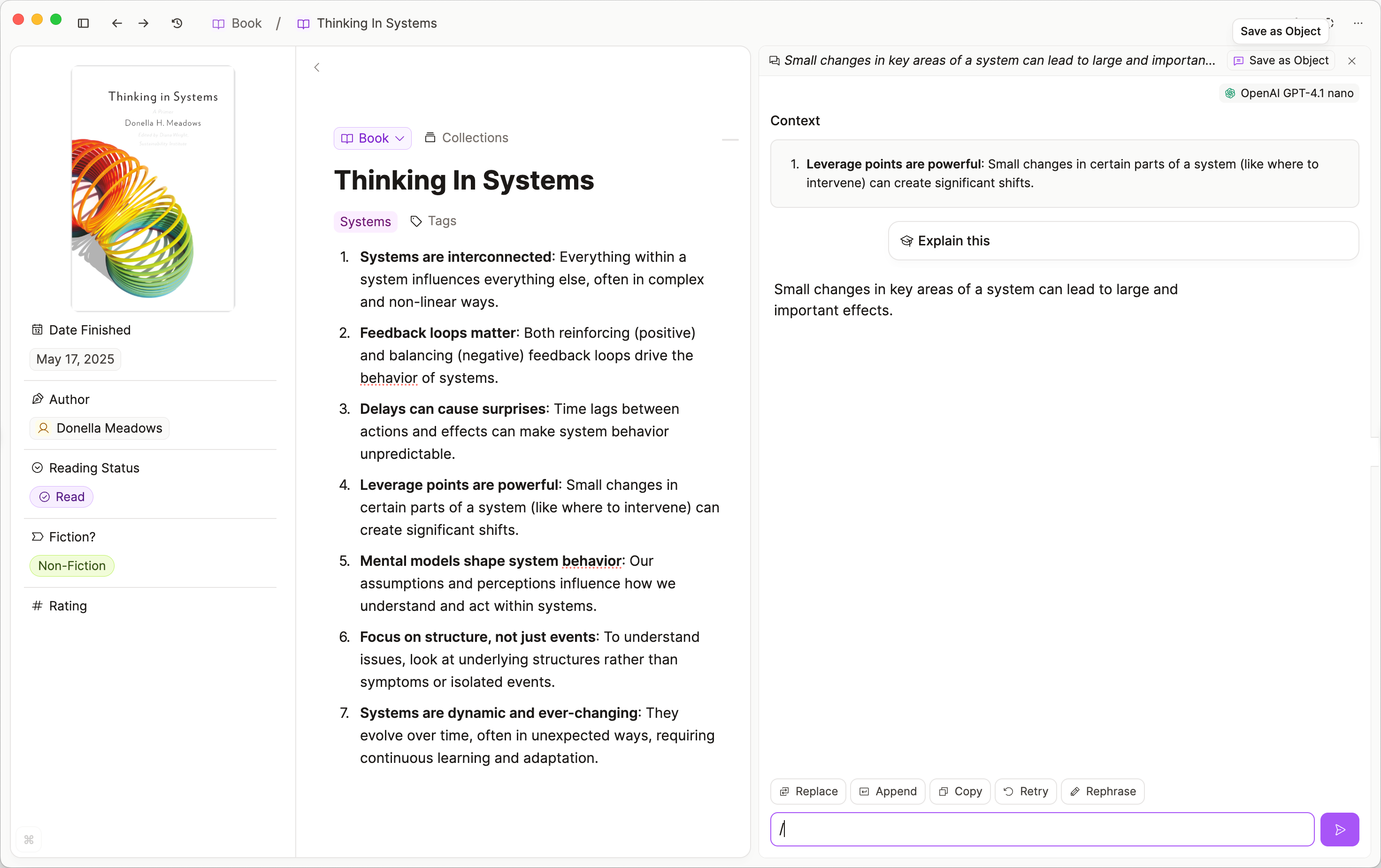 Save AI chat as object