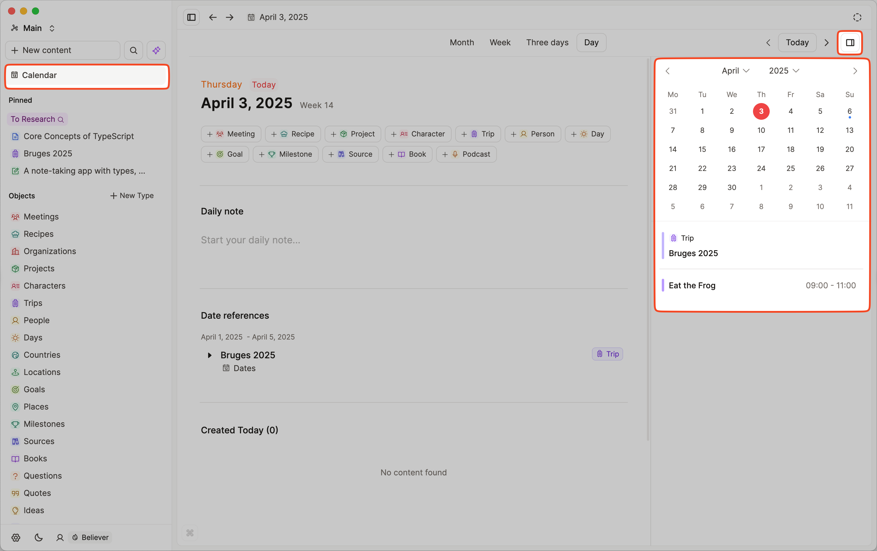 Where to find your events