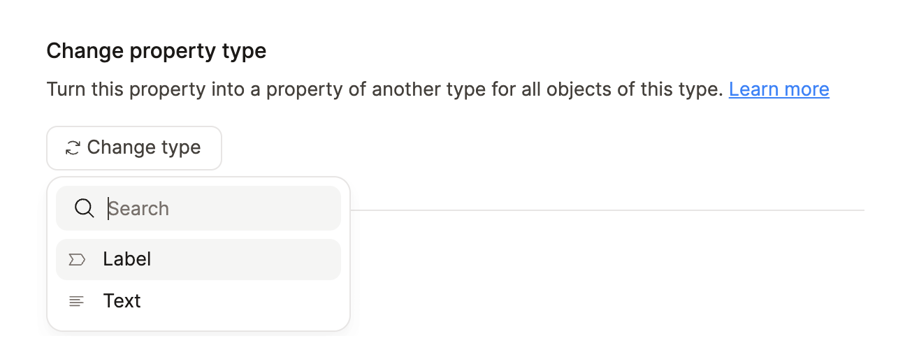 change property type
