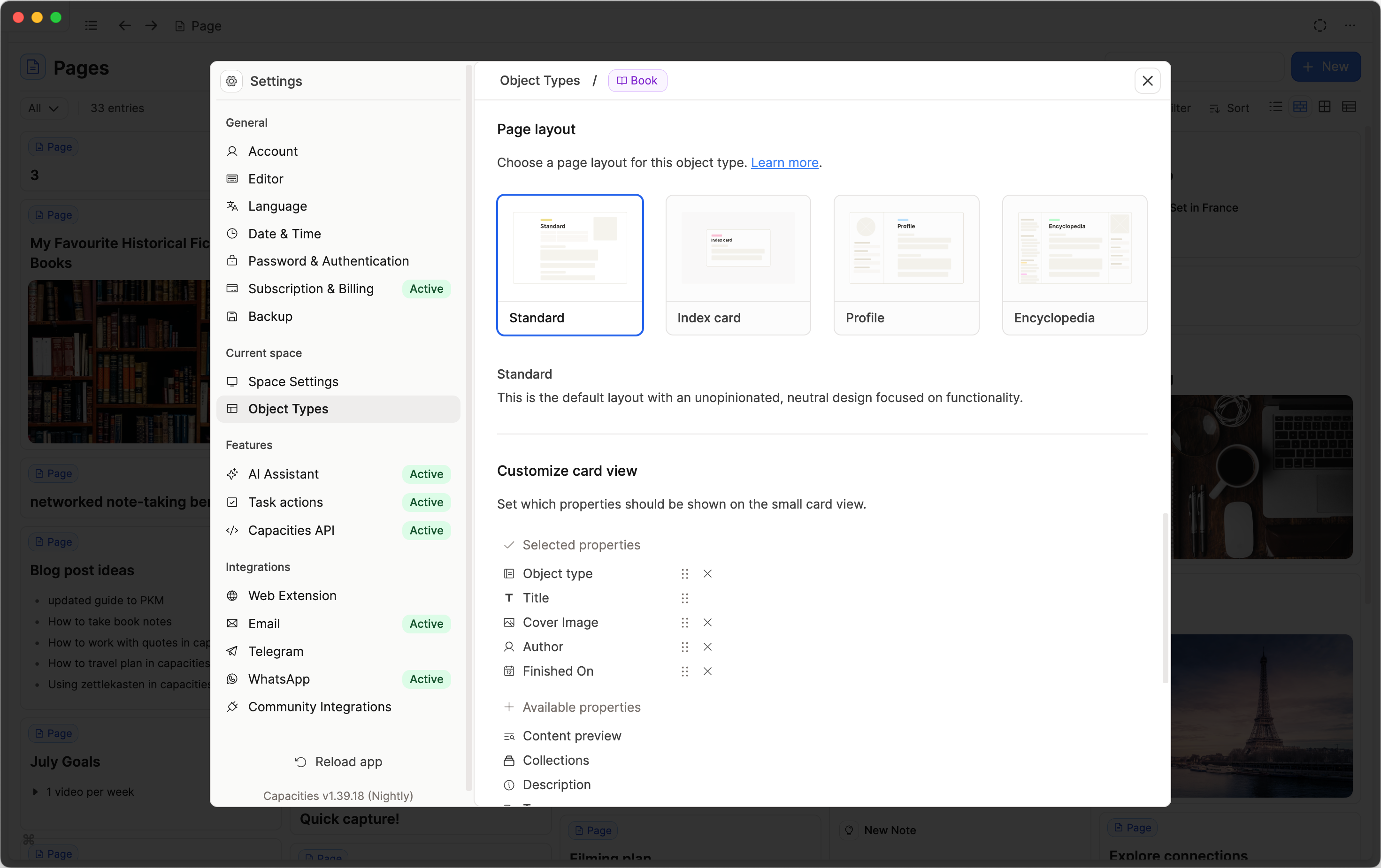 page layout settings