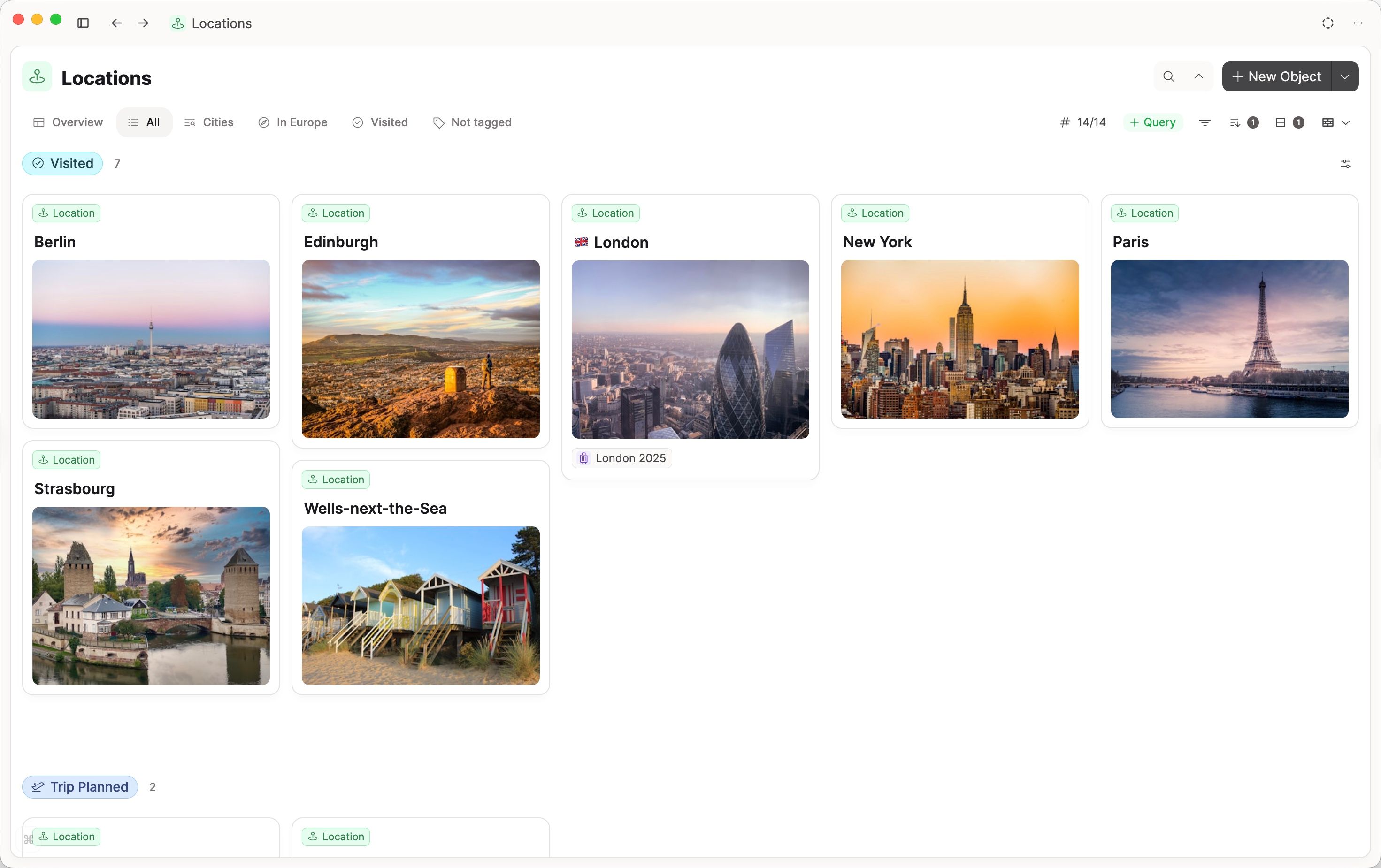 Wall view with small card customization