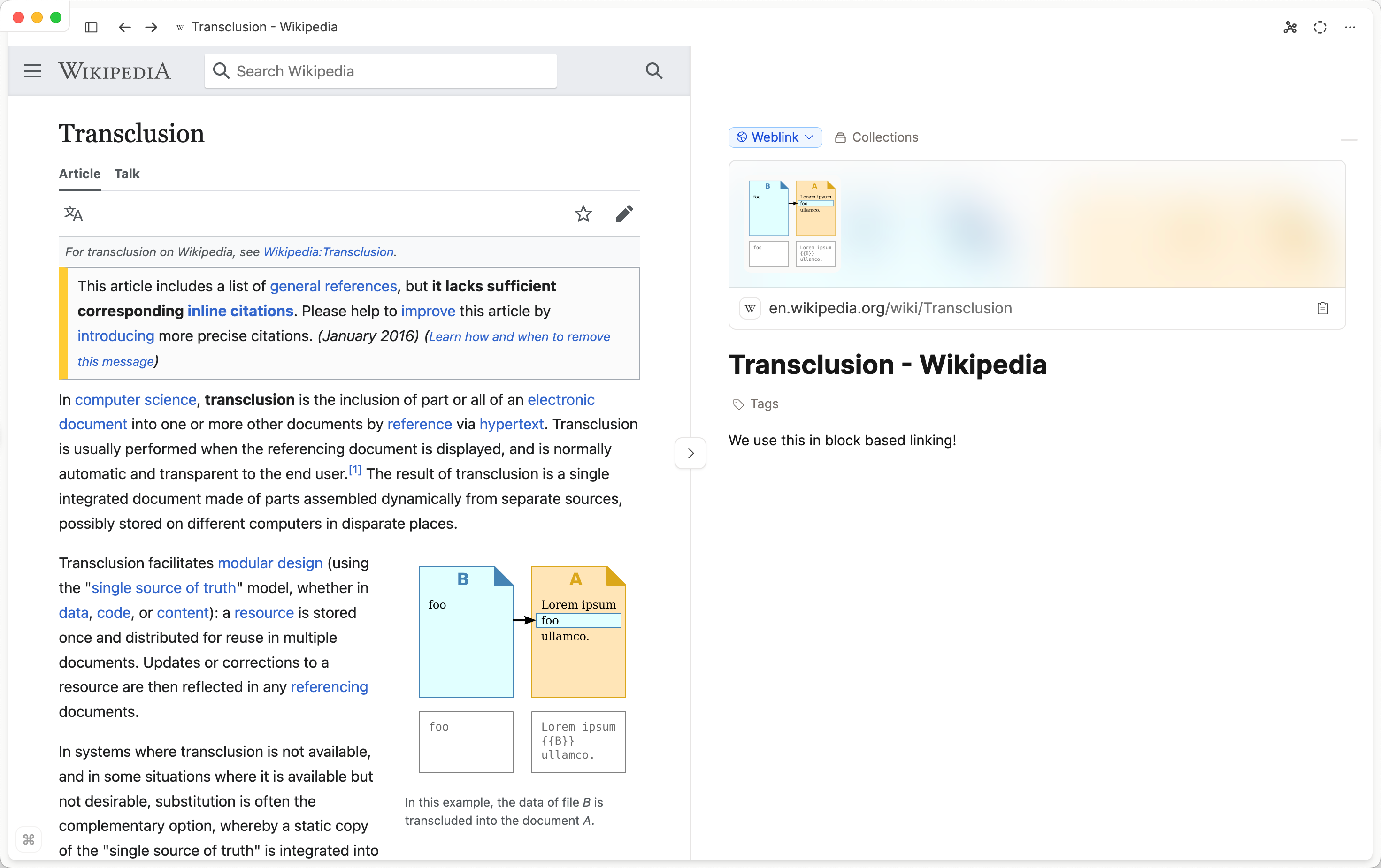 Wiki embed