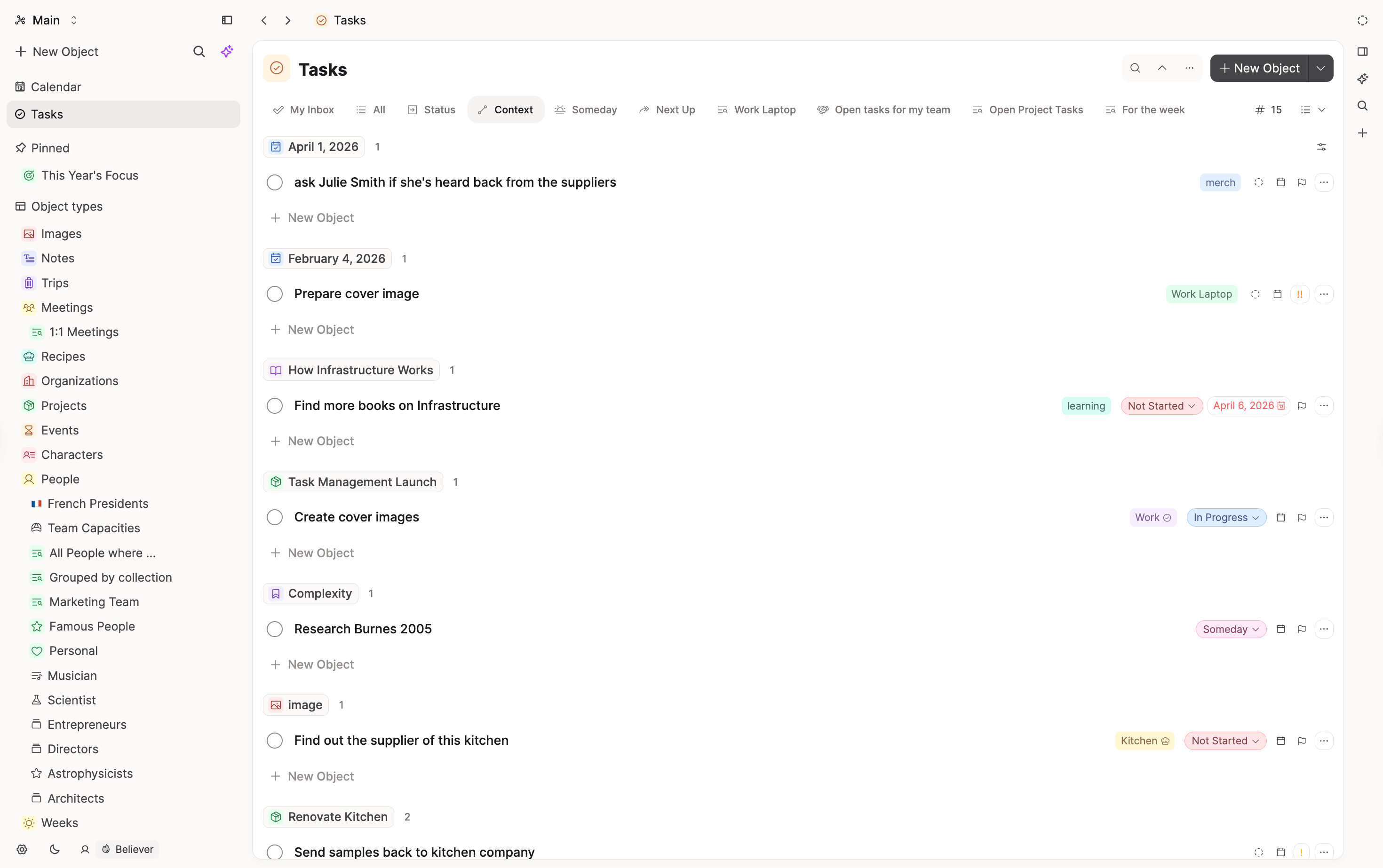 Task board / Kanban view