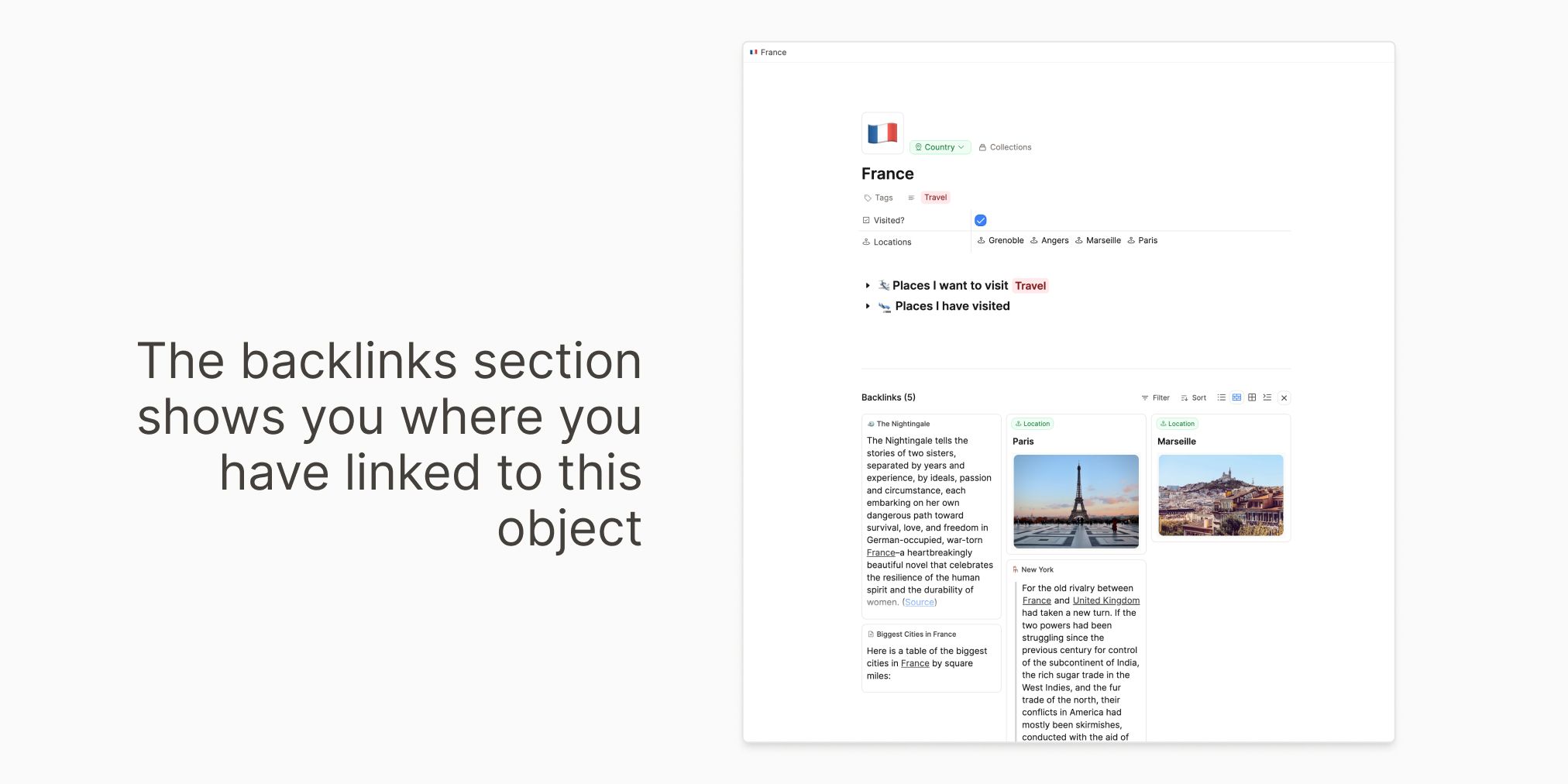 backlink section