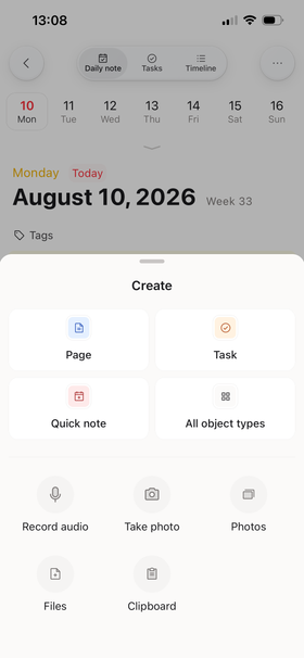 Create menu on mobile