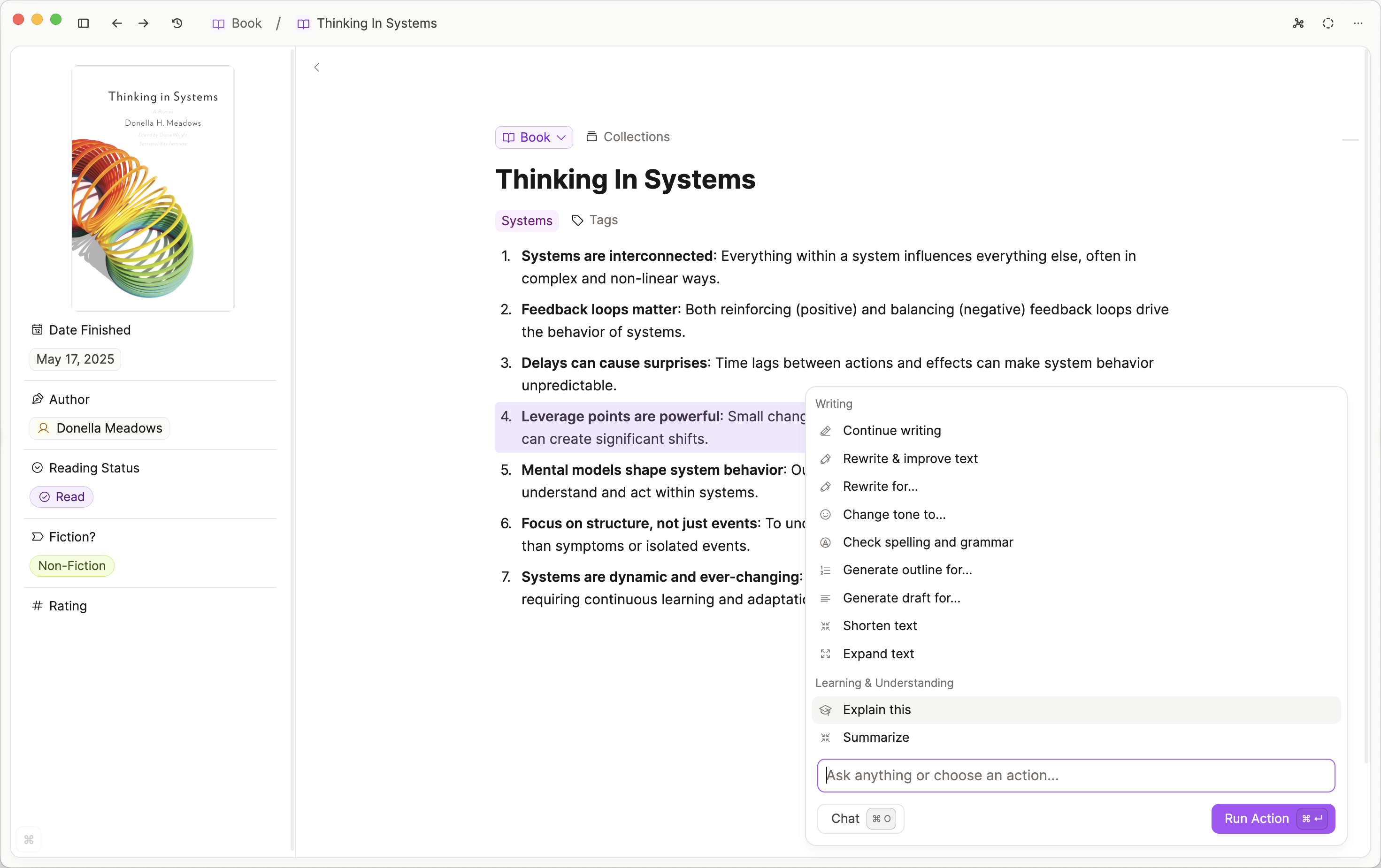 AI chat window