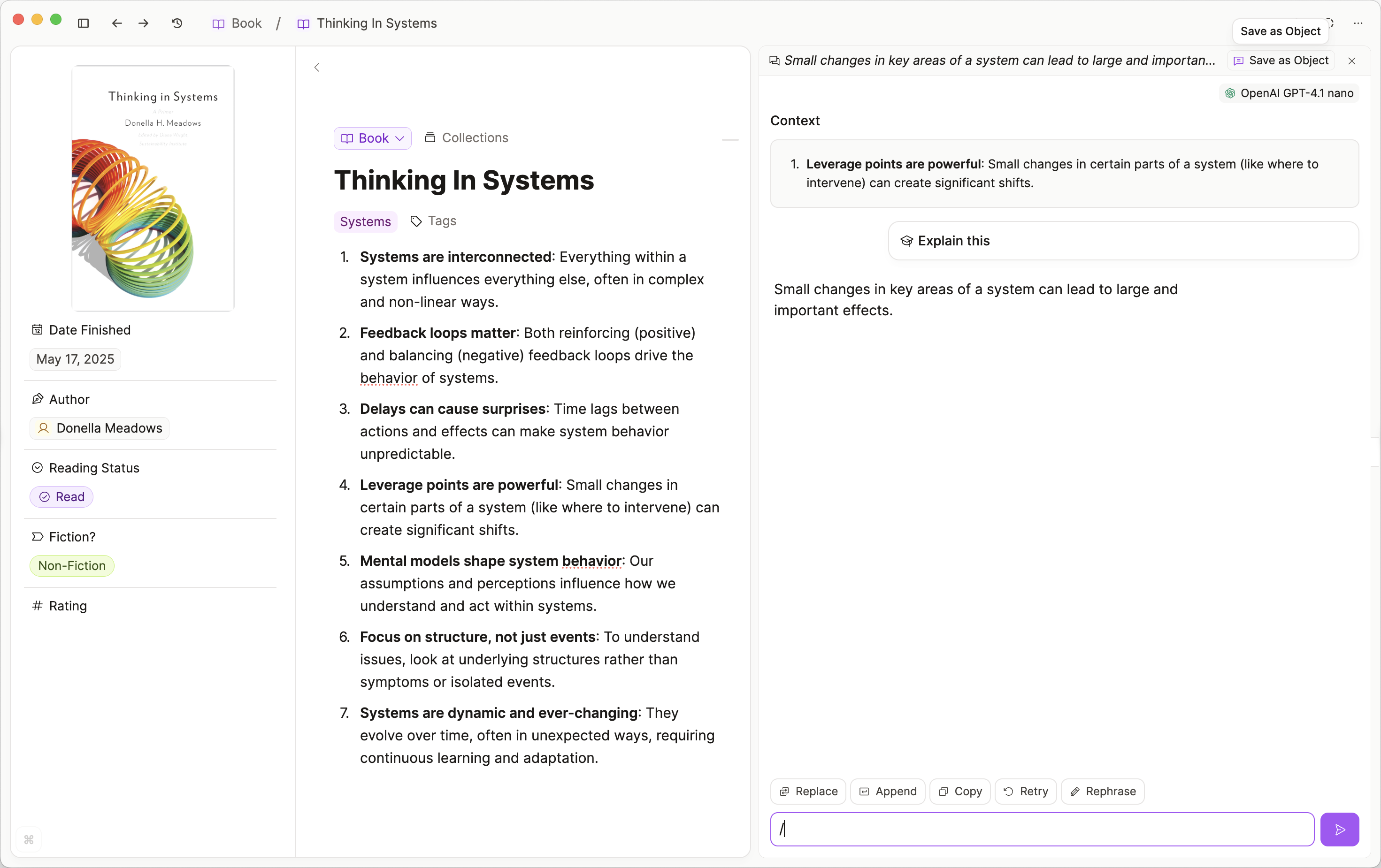 Save AI chat as object