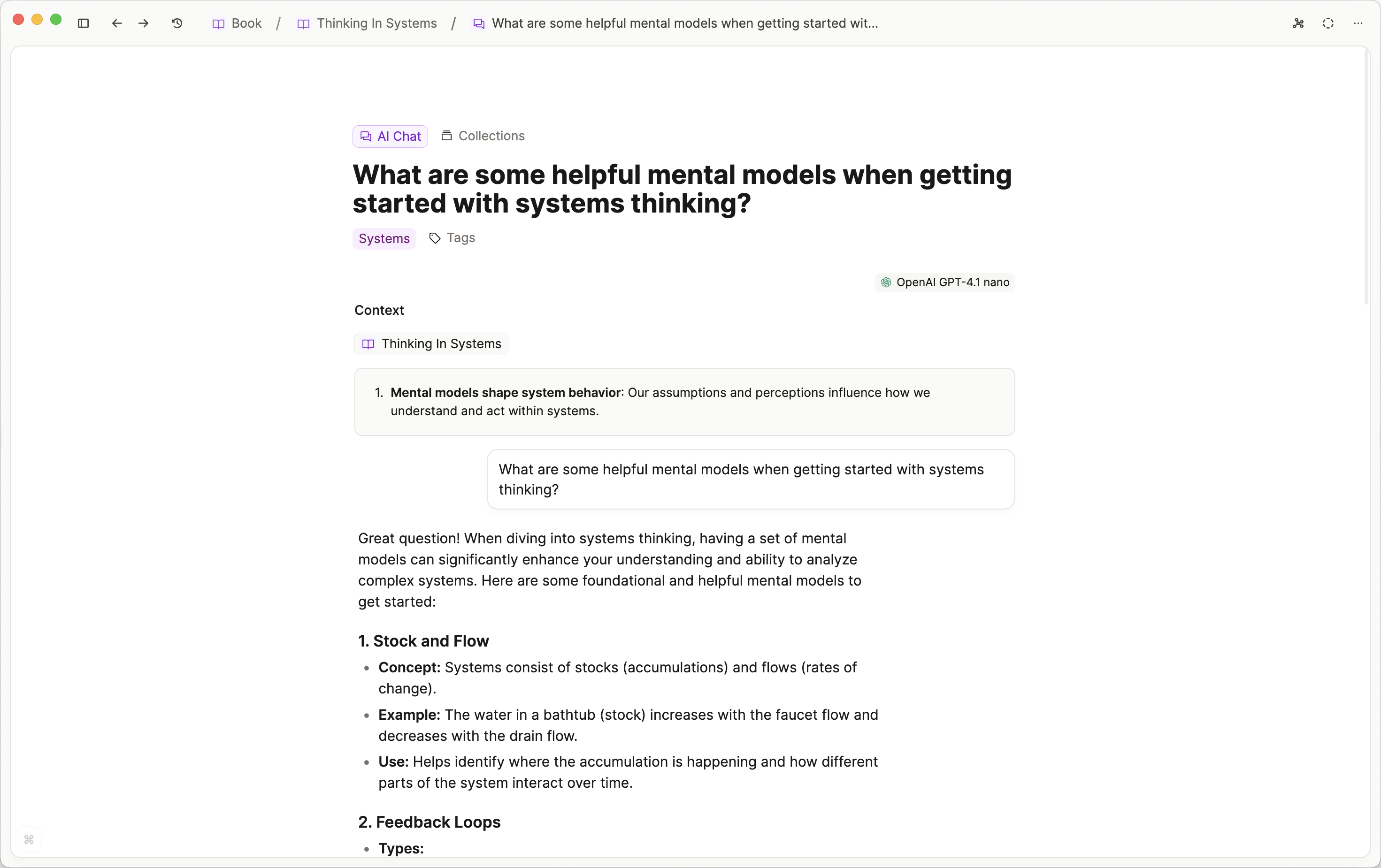 AI chat page view