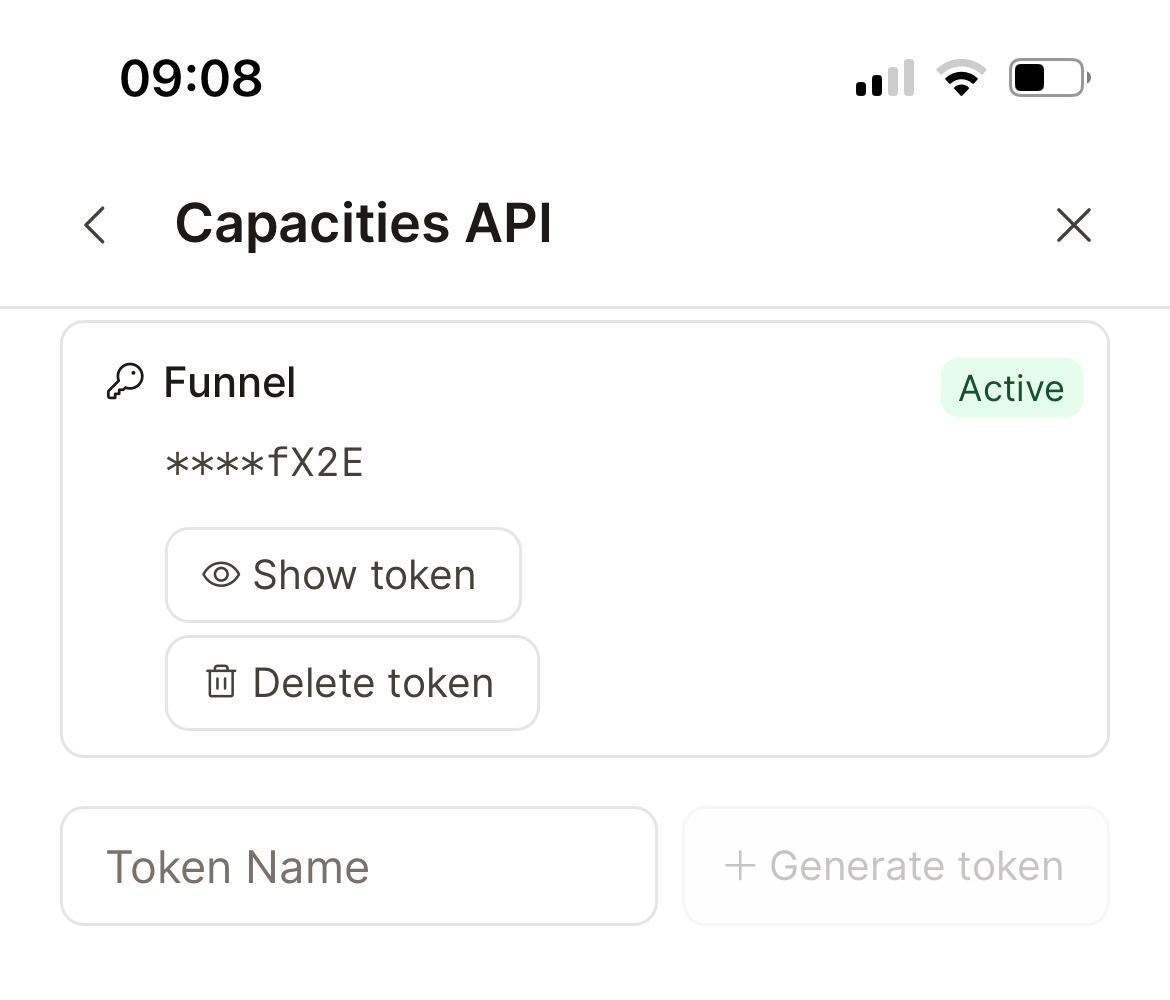 Generate API key
