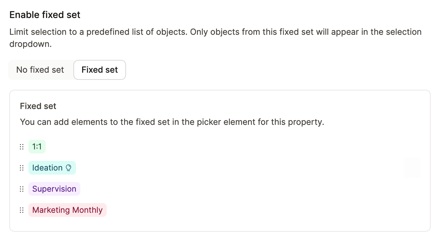 Fixed Set Calculation