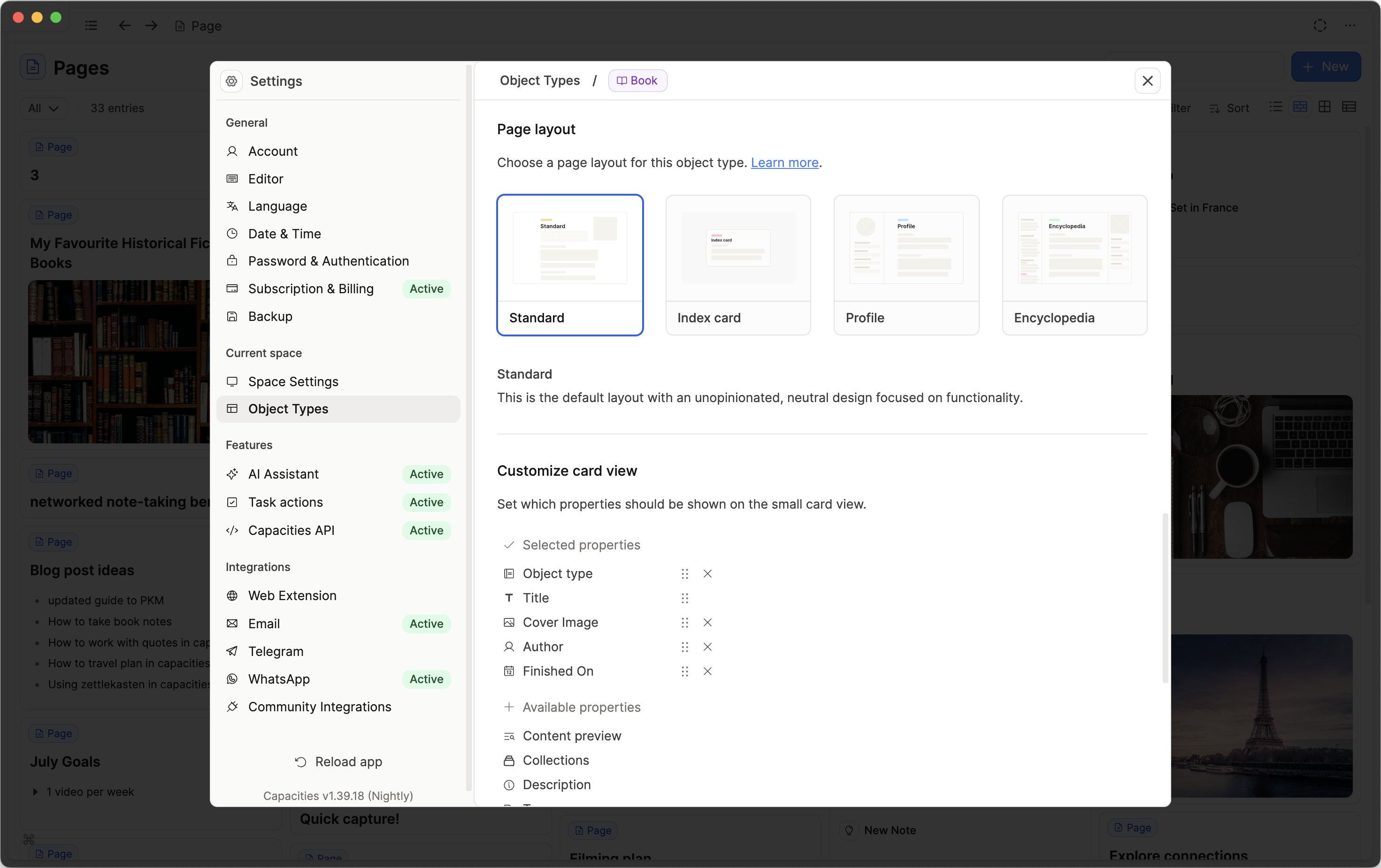 page layout settings