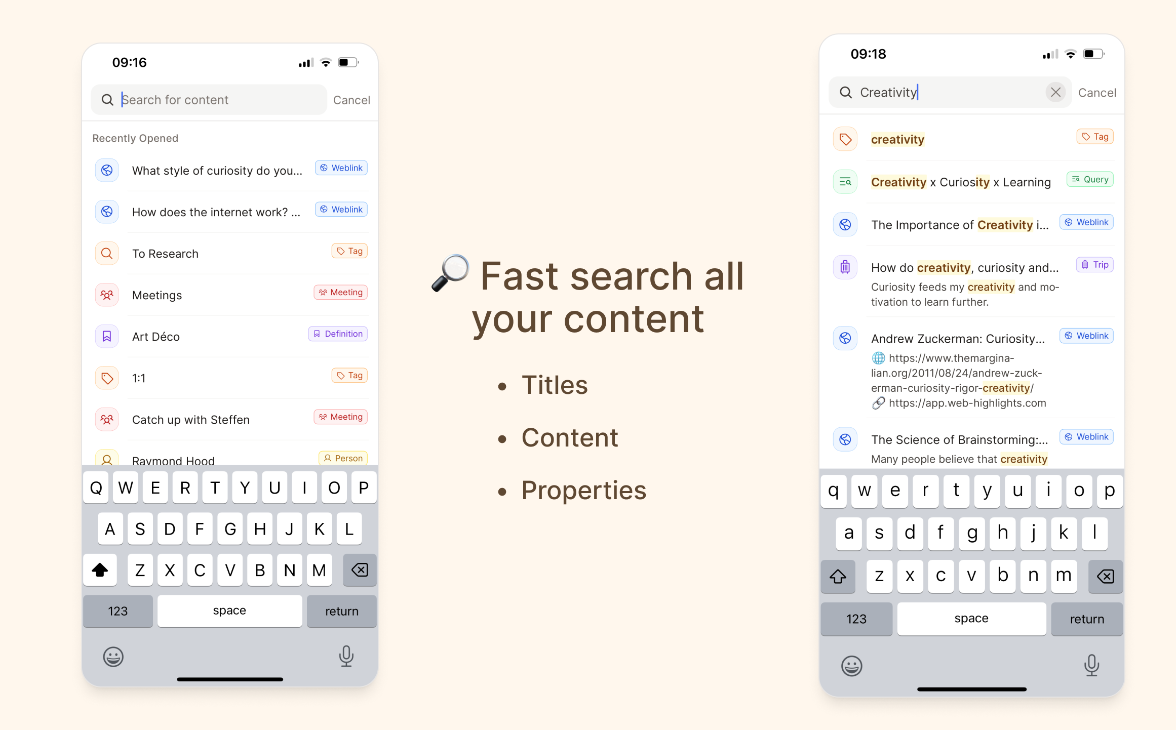 Search on mobile